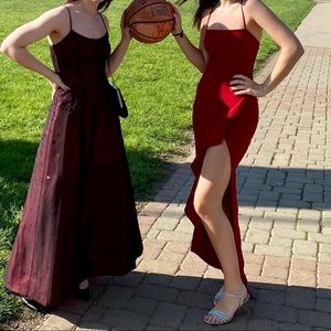 PROM/WEDDING DRESS- WINDSOR Stunning Red Tiffany High Slit Formal Dress